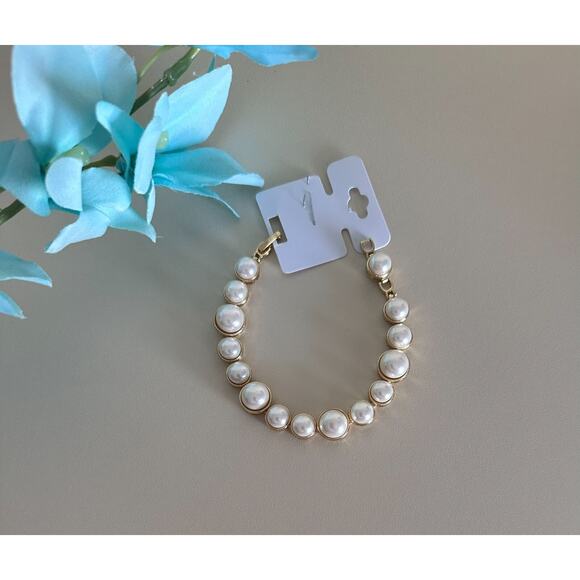 Women Bracelet Pearls 18k Gold Plated Waterproof Oro Laminado - Picture 3 of 7
